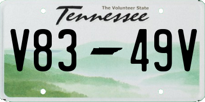 TN license plate V8349V