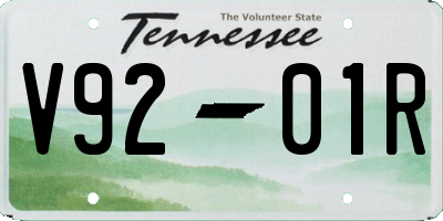 TN license plate V9201R