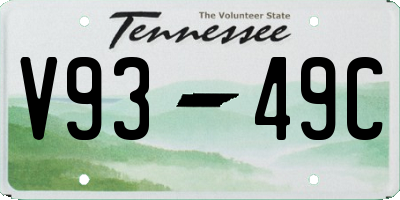 TN license plate V9349C