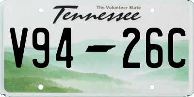 TN license plate V9426C