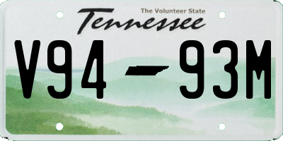 TN license plate V9493M