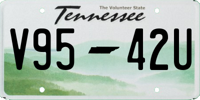 TN license plate V9542U