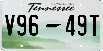 TN license plate V9649T