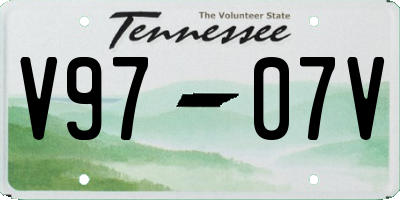 TN license plate V9707V