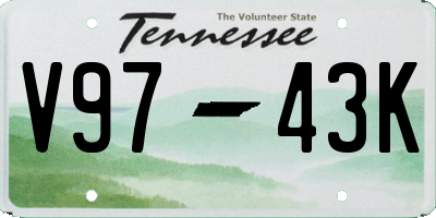TN license plate V9743K