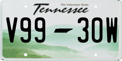 TN license plate V9930W