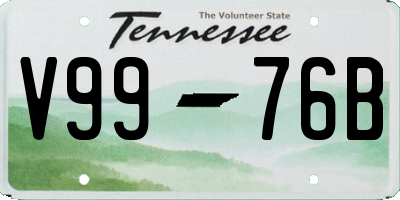 TN license plate V9976B