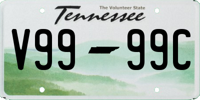 TN license plate V9999C