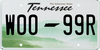 TN license plate W0099R