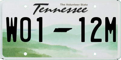 TN license plate W0112M