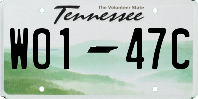 TN license plate W0147C