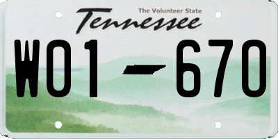 TN license plate W0167O