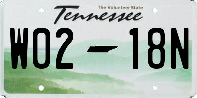 TN license plate W0218N