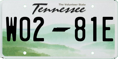 TN license plate W0281E