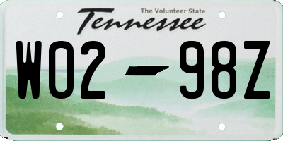 TN license plate W0298Z
