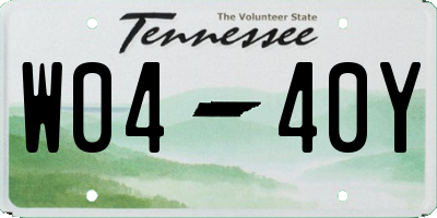 TN license plate W0440Y