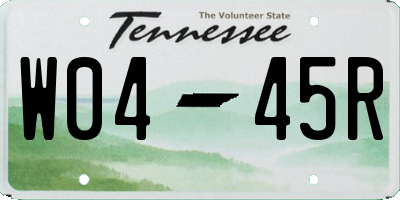 TN license plate W0445R