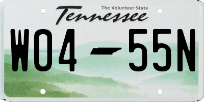 TN license plate W0455N