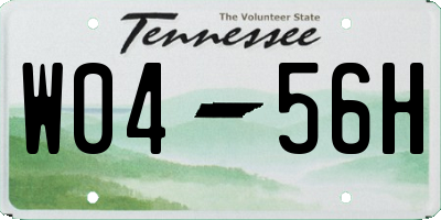 TN license plate W0456H