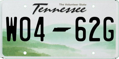 TN license plate W0462G
