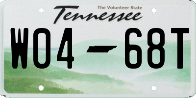 TN license plate W0468T