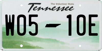 TN license plate W0510E