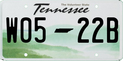 TN license plate W0522B