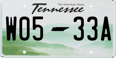 TN license plate W0533A