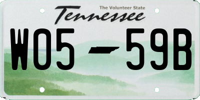 TN license plate W0559B