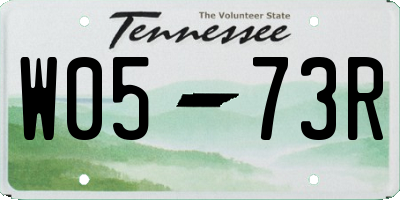 TN license plate W0573R