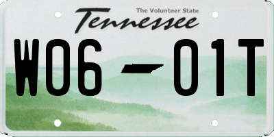TN license plate W0601T