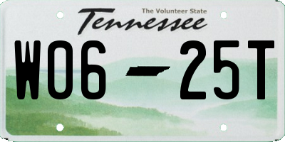 TN license plate W0625T