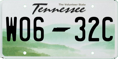 TN license plate W0632C