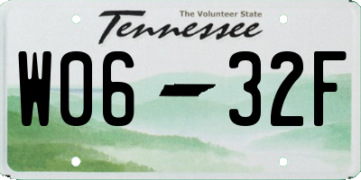 TN license plate W0632F