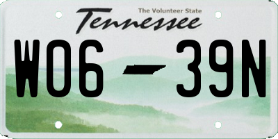 TN license plate W0639N