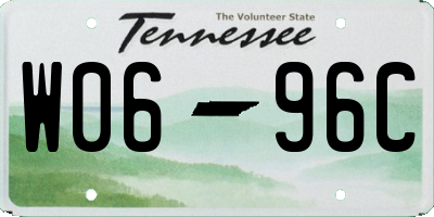 TN license plate W0696C