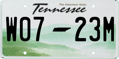 TN license plate W0723M