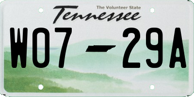 TN license plate W0729A