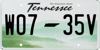 TN license plate W0735V