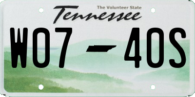 TN license plate W0740S