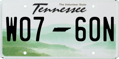 TN license plate W0760N