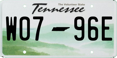 TN license plate W0796E