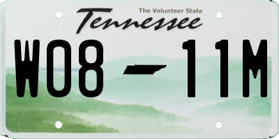 TN license plate W0811M