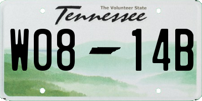 TN license plate W0814B