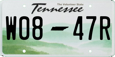 TN license plate W0847R