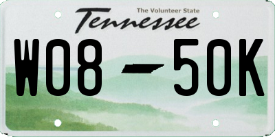 TN license plate W0850K