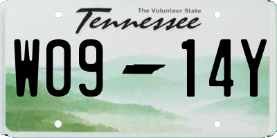 TN license plate W0914Y