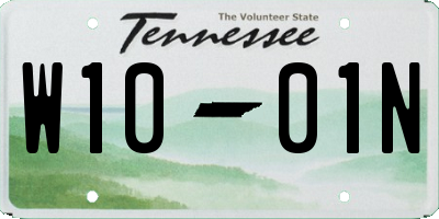 TN license plate W1001N