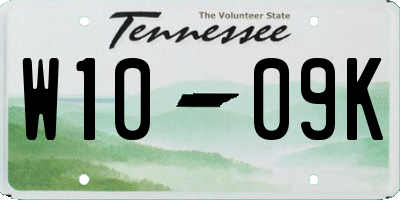 TN license plate W1009K