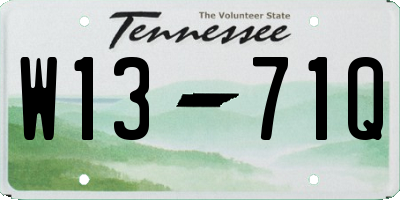 TN license plate W1371Q